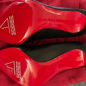 Christian Louboutin Pigalle Follies Leather 100mm Red Sole High-Heel Pumps Black